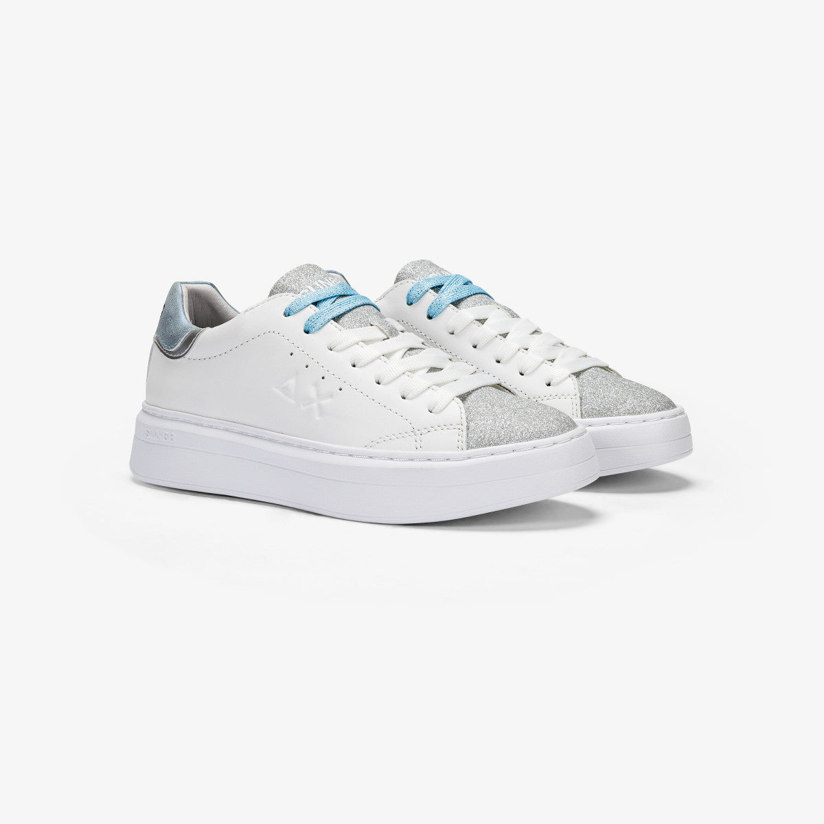 SUN68 GRACE LEATHER BIANCO/AZZURRO-COLORE 0105. Z34226