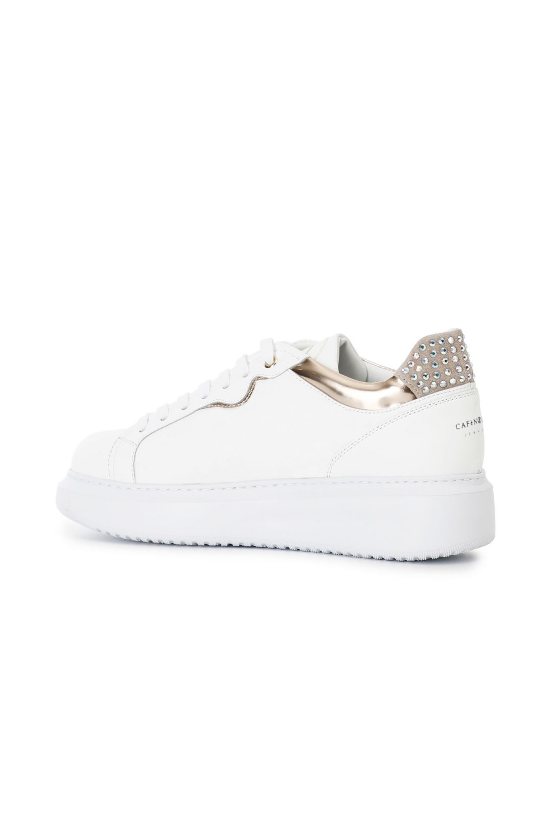 CAFèNOIR Sneakers con borchie laterale bianco/pesca. C1DE1012