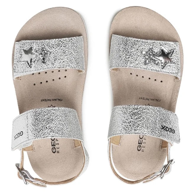 GEOX Bambina J S.Costarei G.A-Metal.Syn Silver J15EAA 000BN C1007