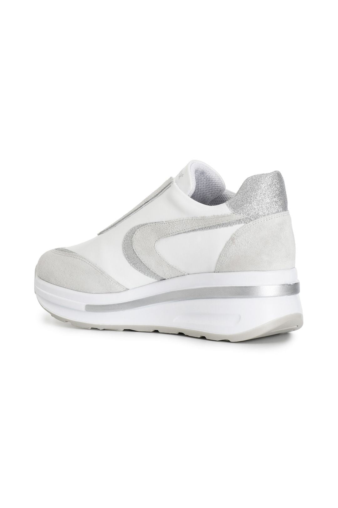 CAFèNOIR Slip-on da donna in pelle e glitter bianco. C1DN1025