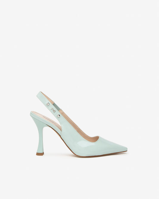 NeroGiardini Décolleté donna in vernice.
Variante 530 | Colore Menta. Art. E409370DE.