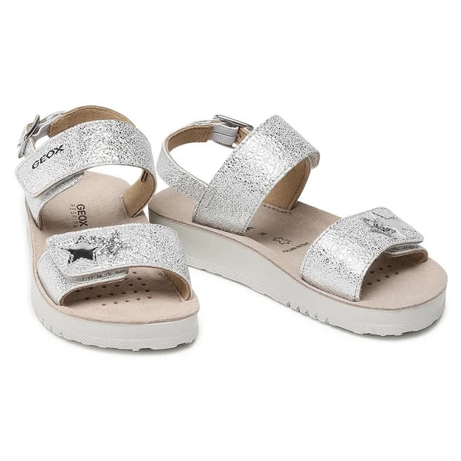 GEOX Bambina J S.Costarei G.A-Metal.Syn Silver J15EAA 000BN C1007