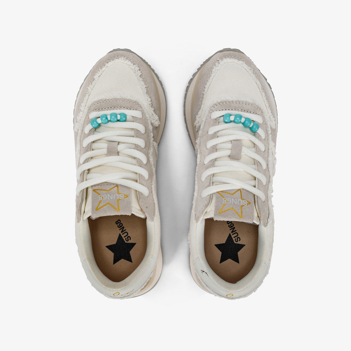 SUN68 BIG STARGIRL CANVAS. COLORE 31/ BIANCO PANNA. Z34216