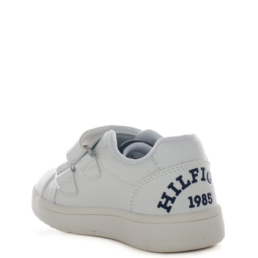 TOMMY HILFIGER SNEAKERS BIMBO BIANCO E BLU CON CHIUSURA A STRAPPI T1X9-33337-1355X336