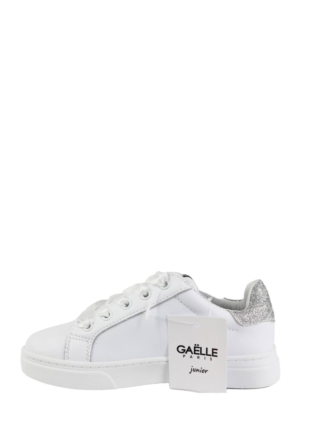 GAËLLE PARIS Junior Sneakers Bambina Candy. Bianco/Argento. GS0021L