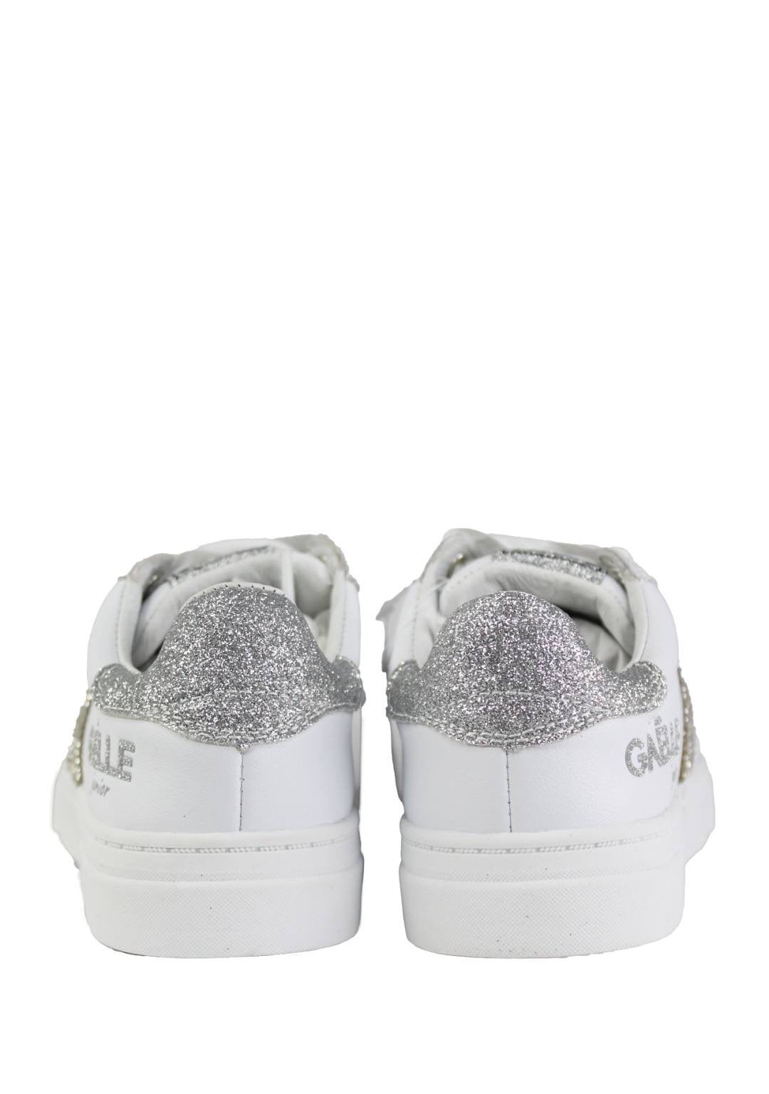 GAËLLE PARIS Junior Sneakers Bambina Candy. Bianco/Argento. GS0021L