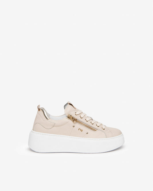 NeroGiardini Sneakers donna in pelle. Colore Beige. Art. E306541D