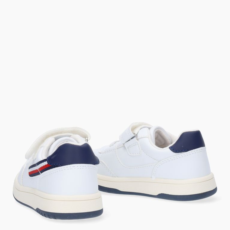 TOMMY HILFIGER Bambino STRIPES LOW CUT LACE -UP/VELCRO SNEAKER 100-/WHITE. T1B9-32862-1355100