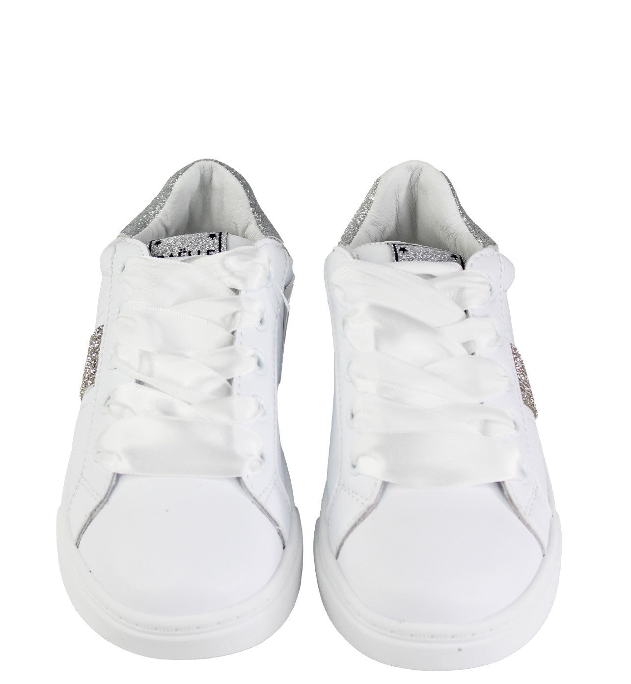 GAËLLE PARIS Junior Sneakers Bambina Candy. Bianco/Argento. GS0021L