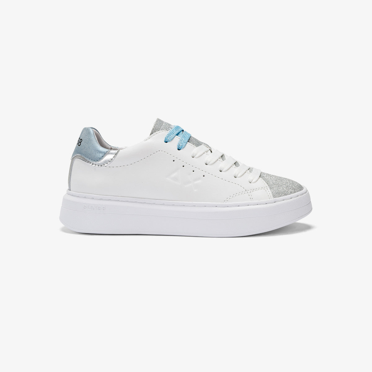 SUN68 GRACE LEATHER BIANCO/AZZURRO-COLORE 0105. Z34226