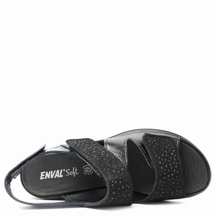 ENVAL Soft CHARLOTTE SANDALO IN NAPLAK MORBIDO CON DOPPIA FASCIA GLITTER E A STRAPPO. NAPLAK/NERO.
5778800