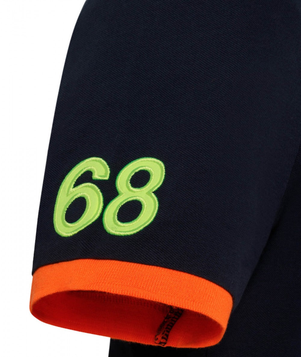 SUN68 T-SHIRT LOGO FLUO T33122 NAVY BLU